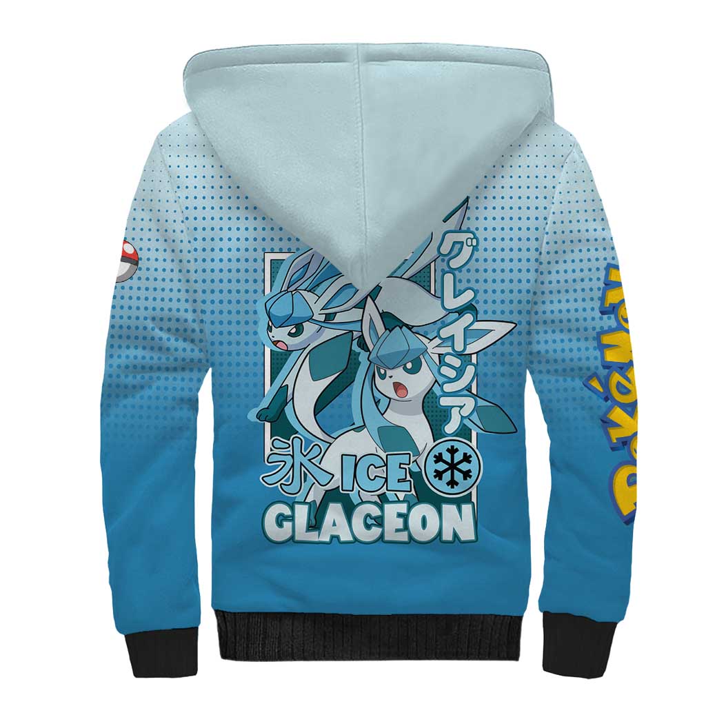 Glaceon from Poké Sherpa Hoodie with Ice Type Ability and Elegant Pose Design - The Mazicc