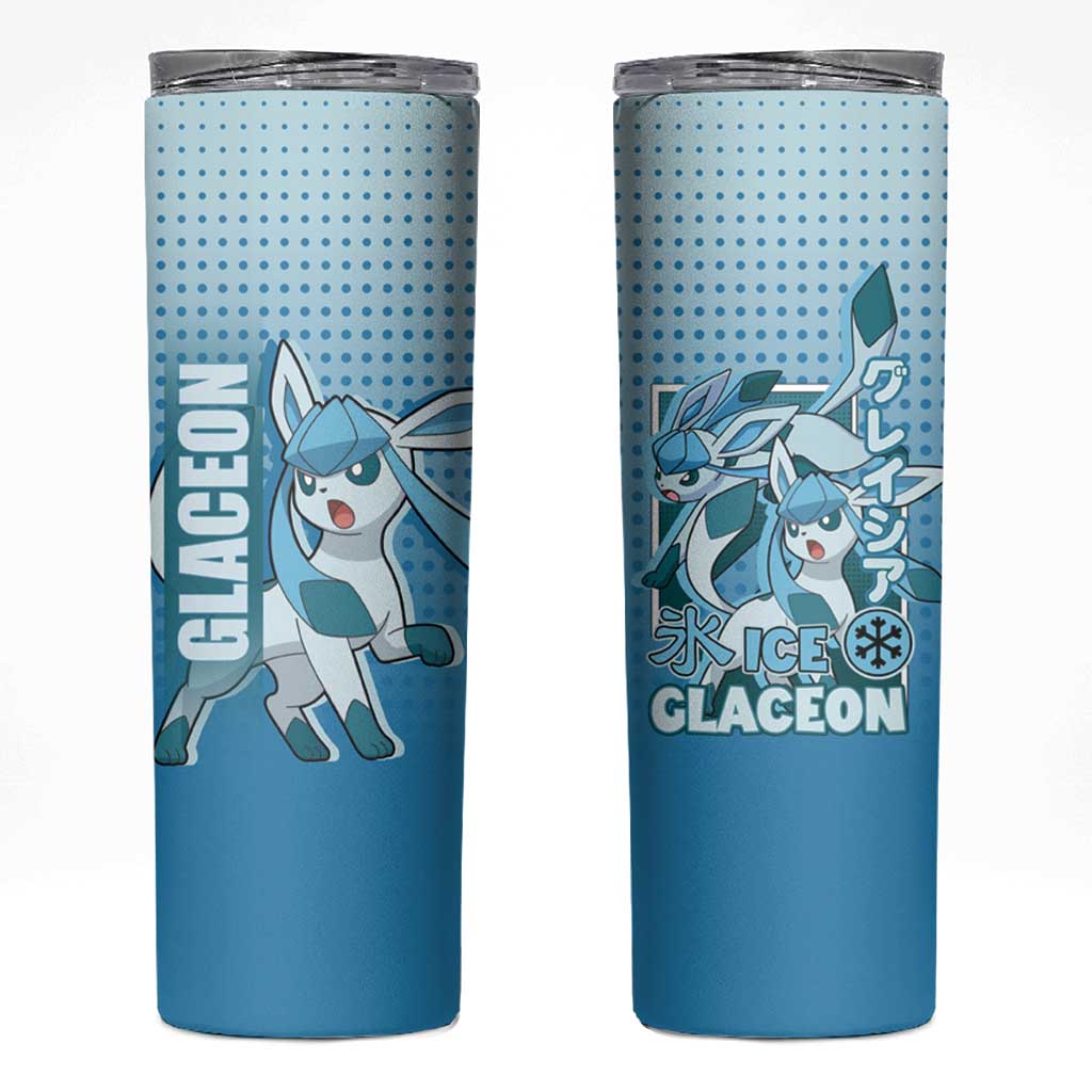 Glaceon from Poké Skinny Tumbler with Ice Type Ability and Elegant Pose Design - The Mazicc