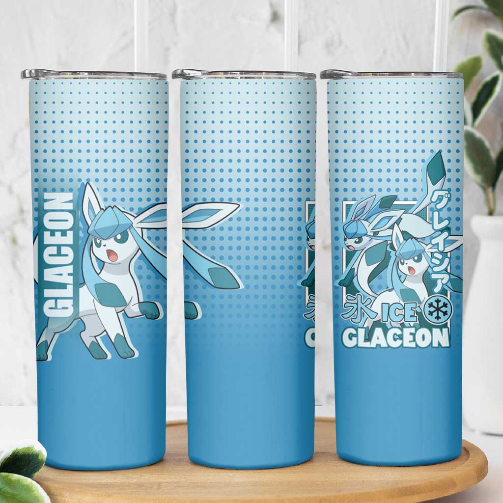 Glaceon from Poké Skinny Tumbler with Ice Type Ability and Elegant Pose Design - The Mazicc