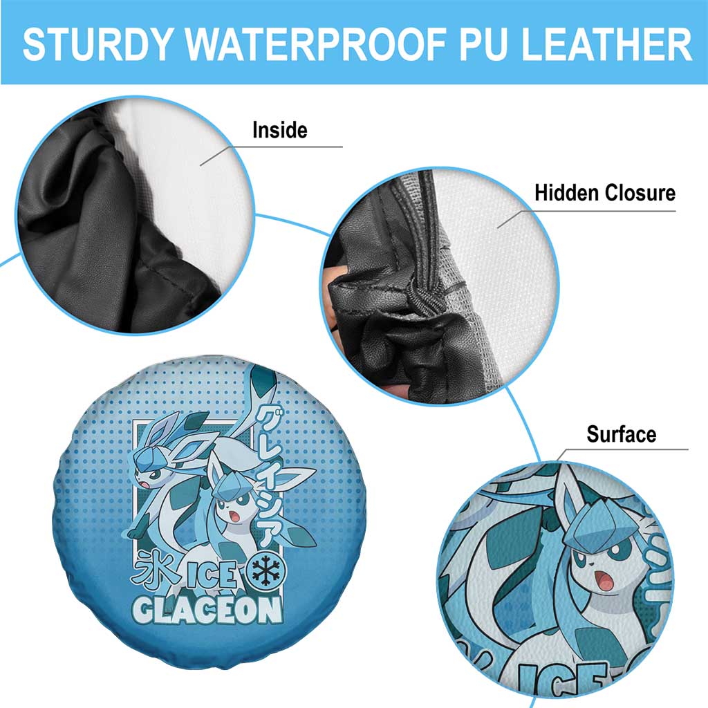 Glaceon from Poké Spare Tire Cover with Ice Type Ability and Elegant Pose Design - The Mazicc