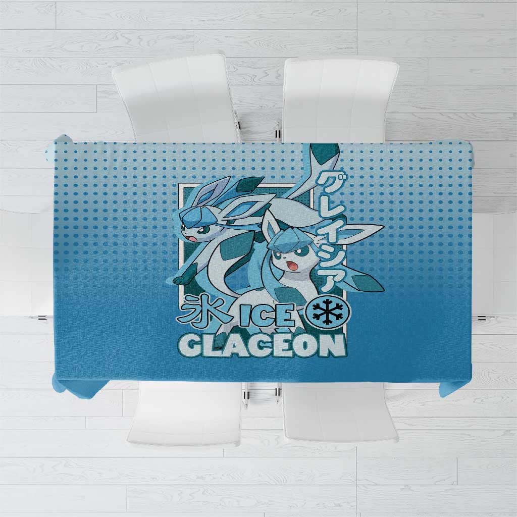 Glaceon from Poké Tablecloth with Ice Type Ability and Elegant Pose Design - The Mazicc