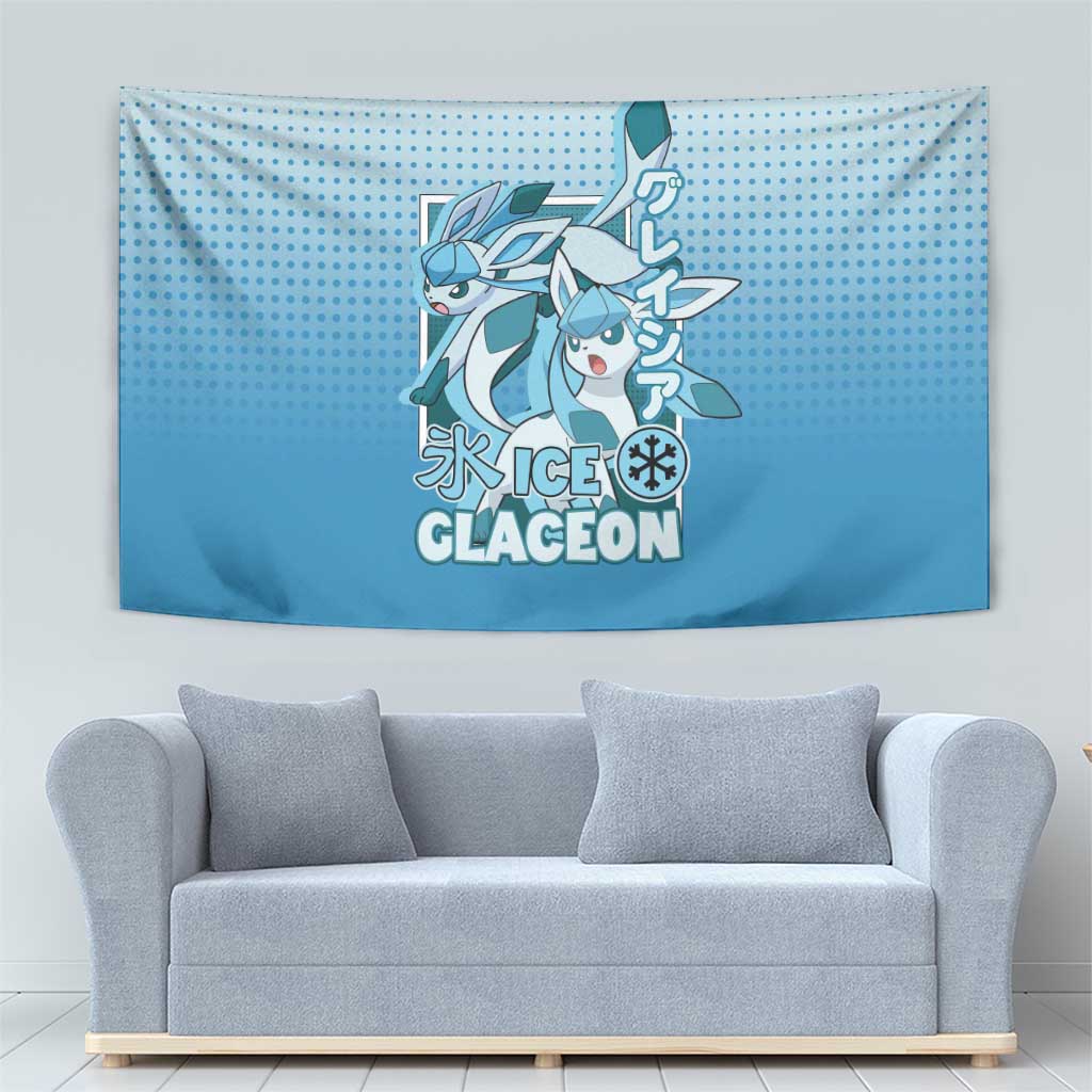 Glaceon from Poké Tapestry with Ice Type Ability and Elegant Pose Design - The Mazicc