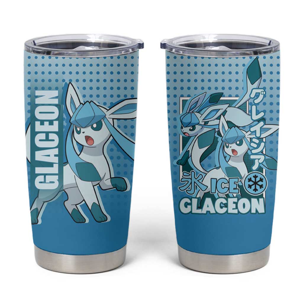 Glaceon from Poké Tumbler Cup with Ice Type Ability and Elegant Pose Design - The Mazicc