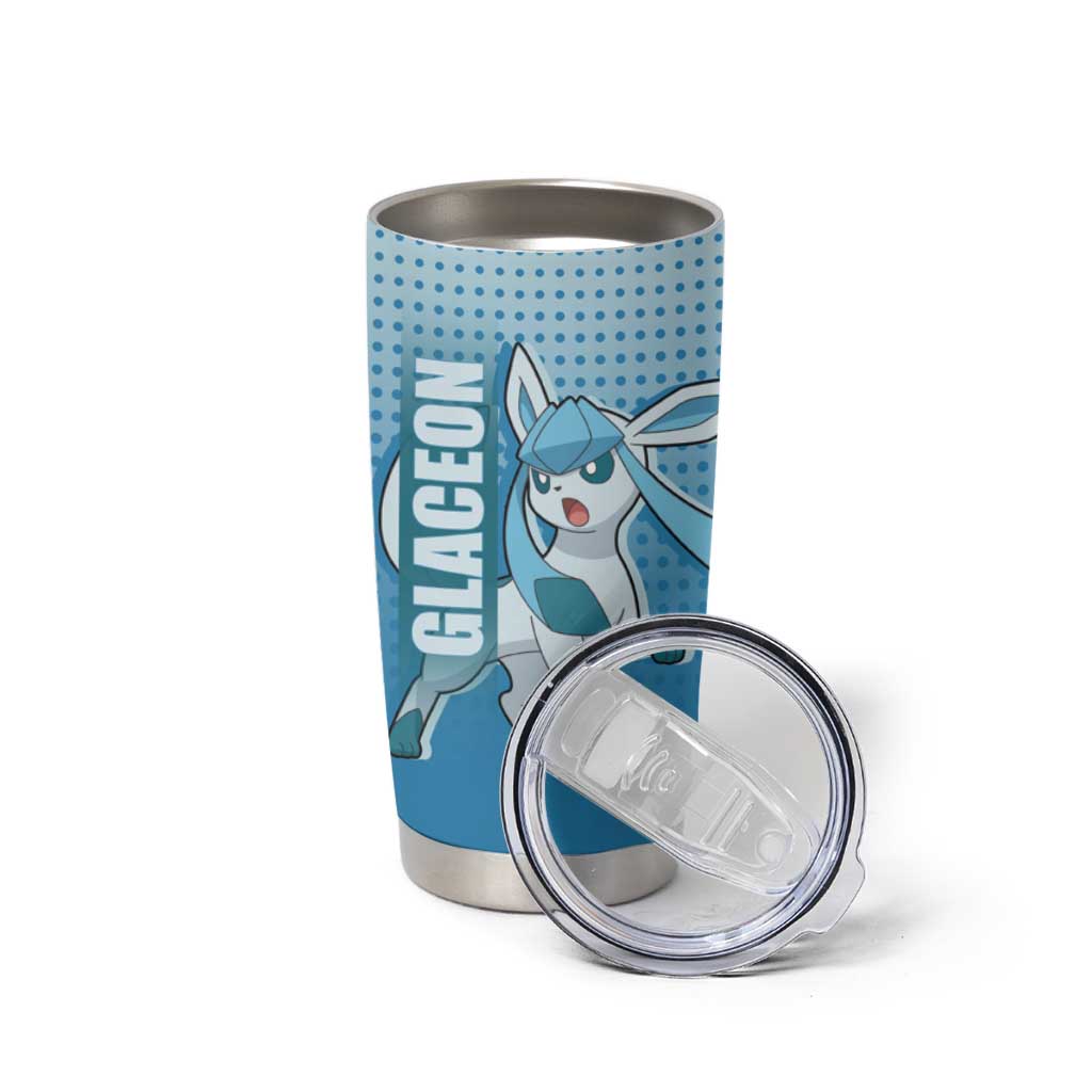 Glaceon from Poké Tumbler Cup with Ice Type Ability and Elegant Pose Design - The Mazicc