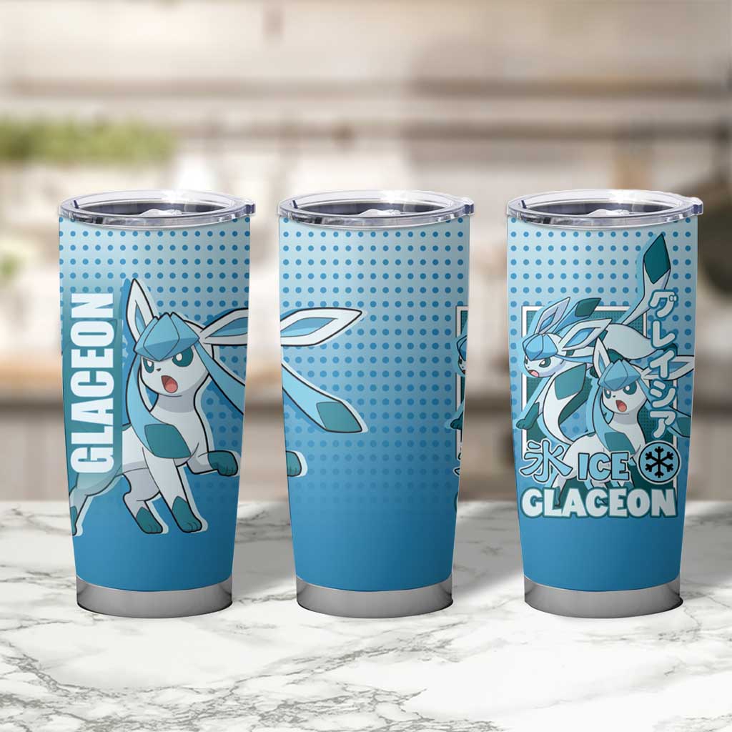 Glaceon from Poké Tumbler Cup with Ice Type Ability and Elegant Pose Design - The Mazicc
