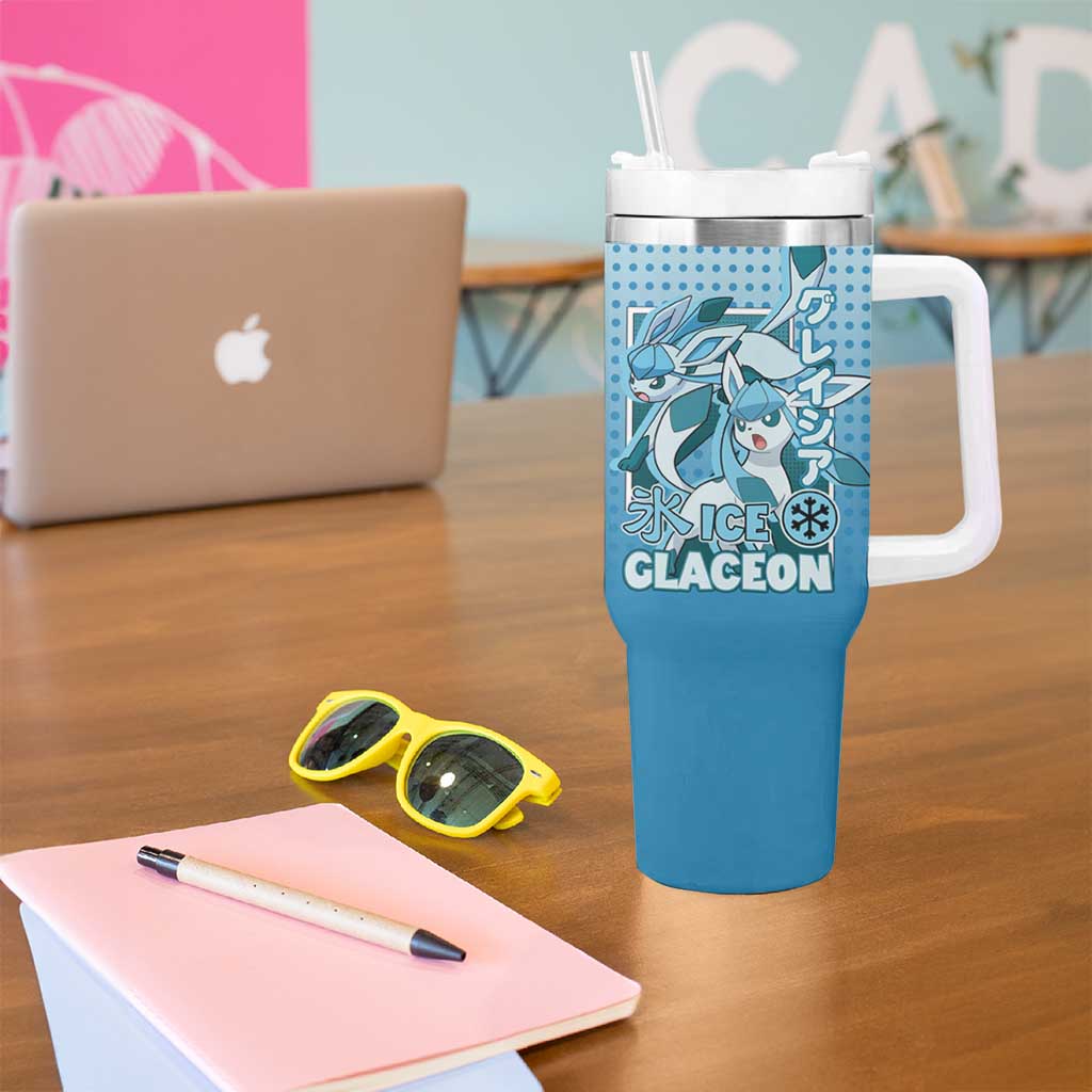 Glaceon from Poké Tumbler With Handle with Ice Type Ability and Elegant Pose Design - The Mazicc