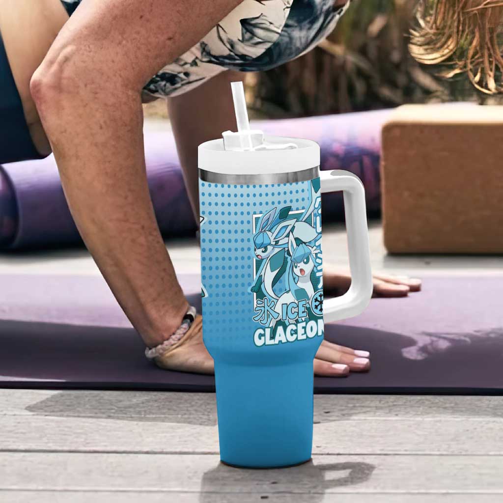 Glaceon from Poké Tumbler With Handle with Ice Type Ability and Elegant Pose Design - The Mazicc