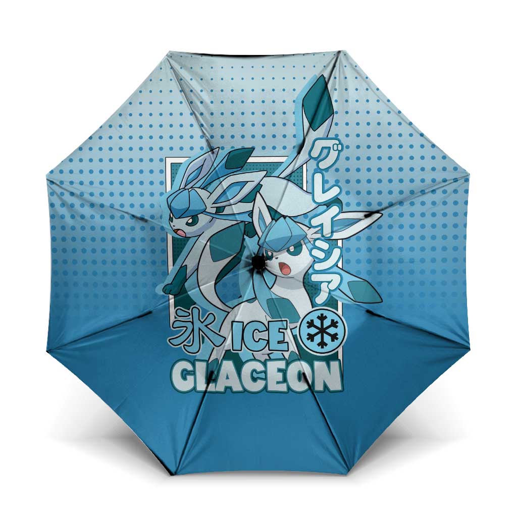 Glaceon from Poké Umbrella with Ice Type Ability and Elegant Pose Design - The Mazicc