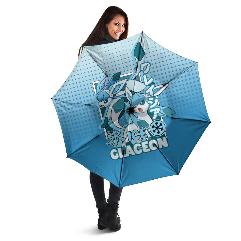 Glaceon from Poké Umbrella with Ice Type Ability and Elegant Pose Design - The Mazicc