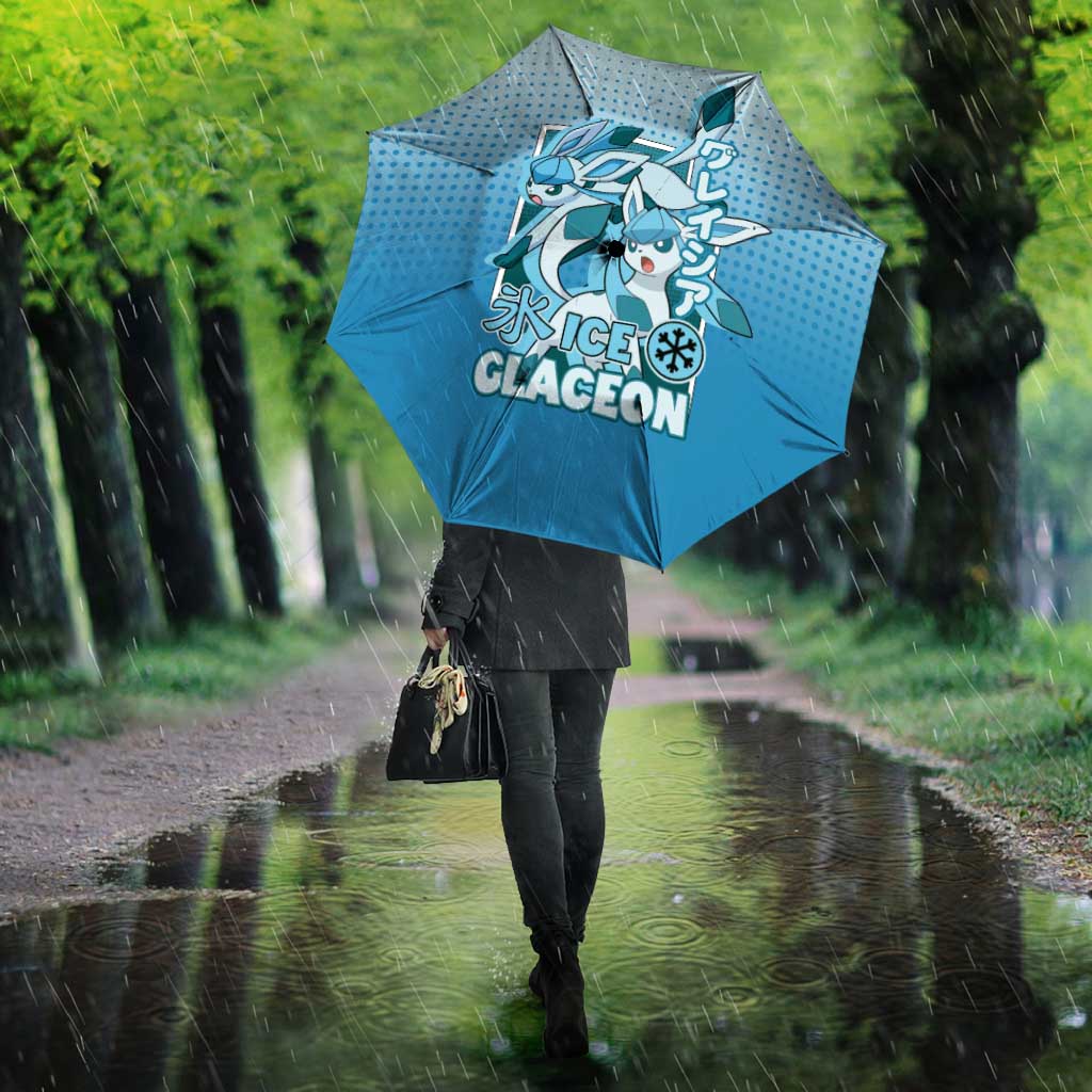 Glaceon from Poké Umbrella with Ice Type Ability and Elegant Pose Design - The Mazicc