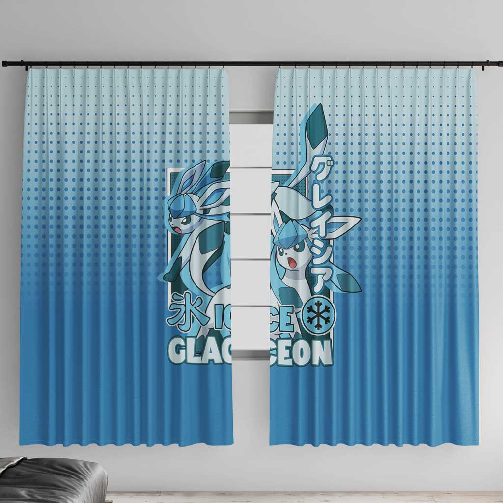Glaceon from Poké Window Curtain with Ice Type Ability and Elegant Pose Design - The Mazicc