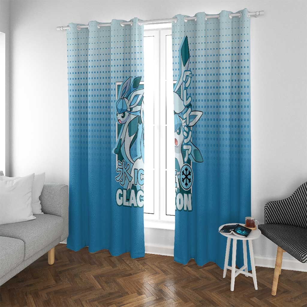 Glaceon from Poké Window Curtain with Ice Type Ability and Elegant Pose Design - The Mazicc