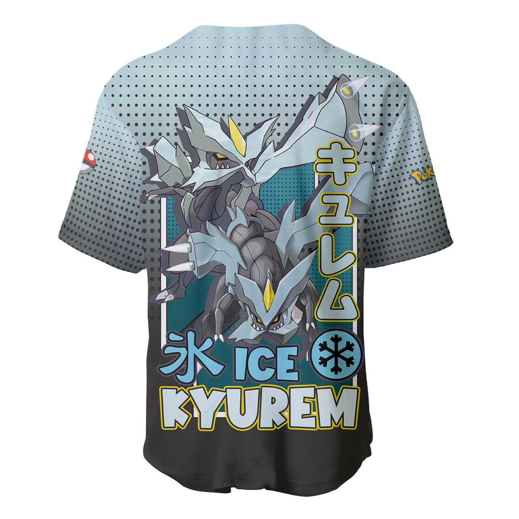 Kyurem from Poké Baseball Jersey with Ice Type Ability and Powerful Battle Pose Design - The Mazicc