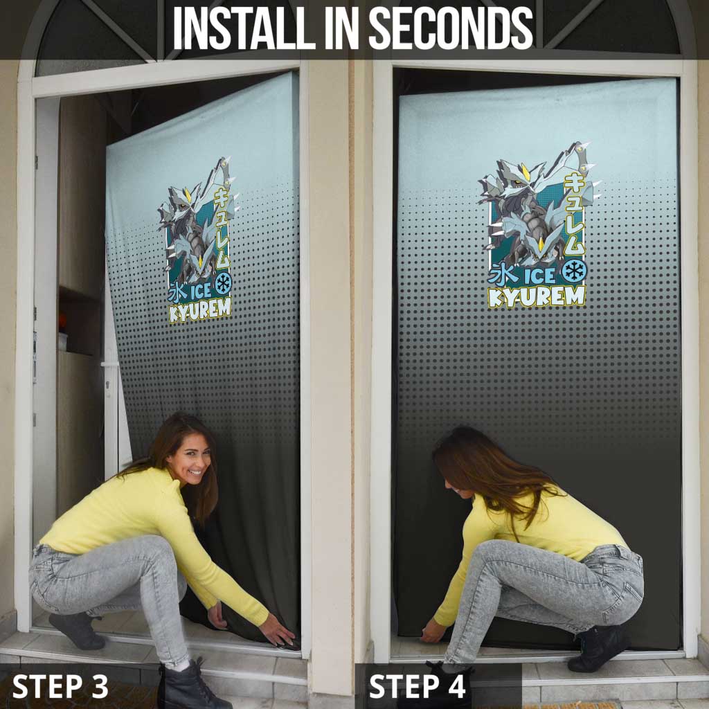Kyurem from Poké Door Cover with Ice Type Ability and Powerful Battle Pose Design - The Mazicc