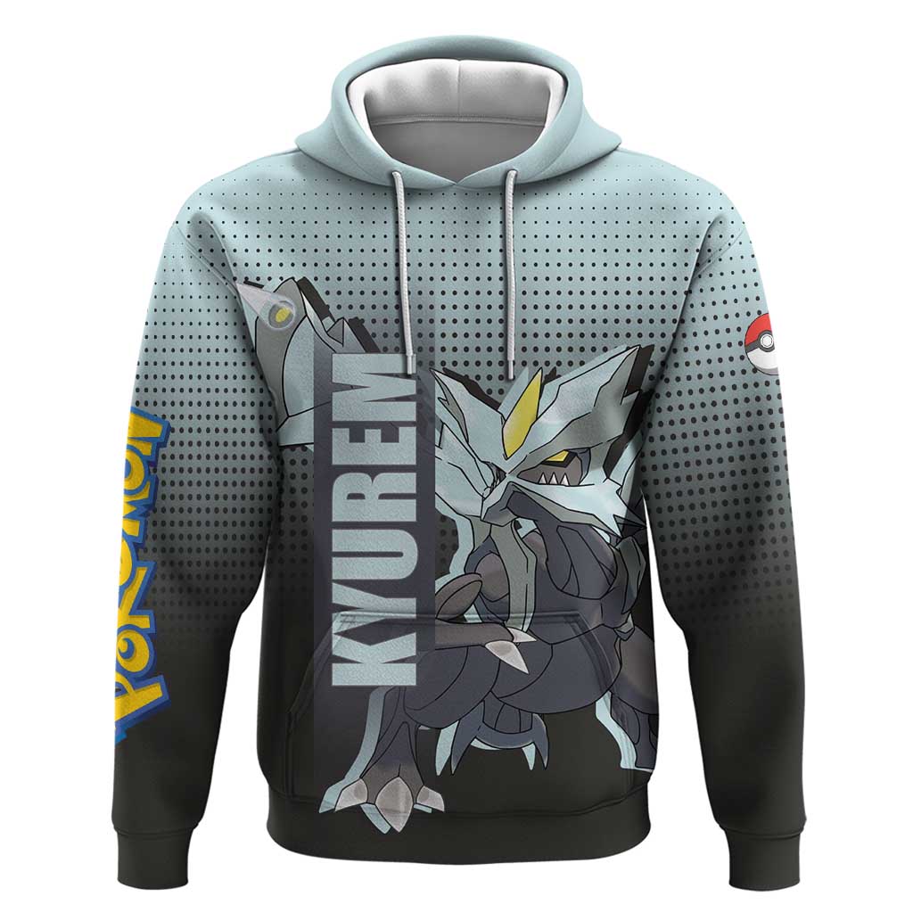 Kyurem from Poké Hoodie with Ice Type Ability and Powerful Battle Pose Design - The Mazicc