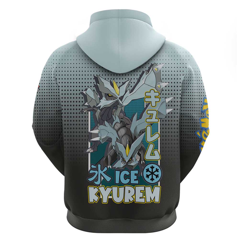 Kyurem from Poké Hoodie with Ice Type Ability and Powerful Battle Pose Design - The Mazicc