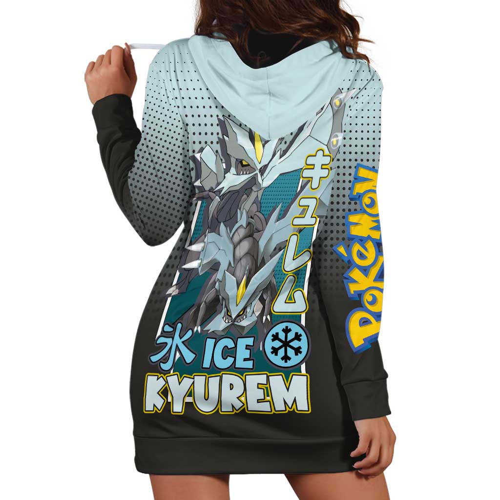 Kyurem from Poké Hoodie Dress with Ice Type Ability and Powerful Battle Pose Design - The Mazicc