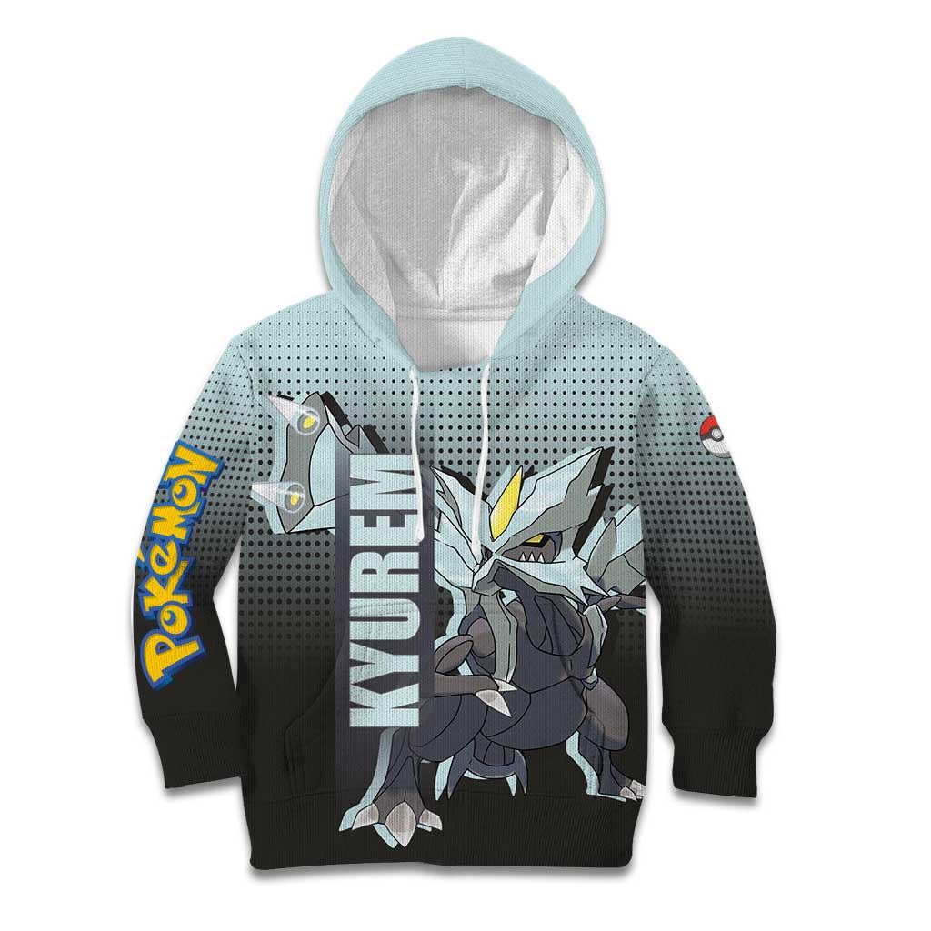 Kyurem from Poké Kid Hoodie with Ice Type Ability and Powerful Battle Pose Design - The Mazicc