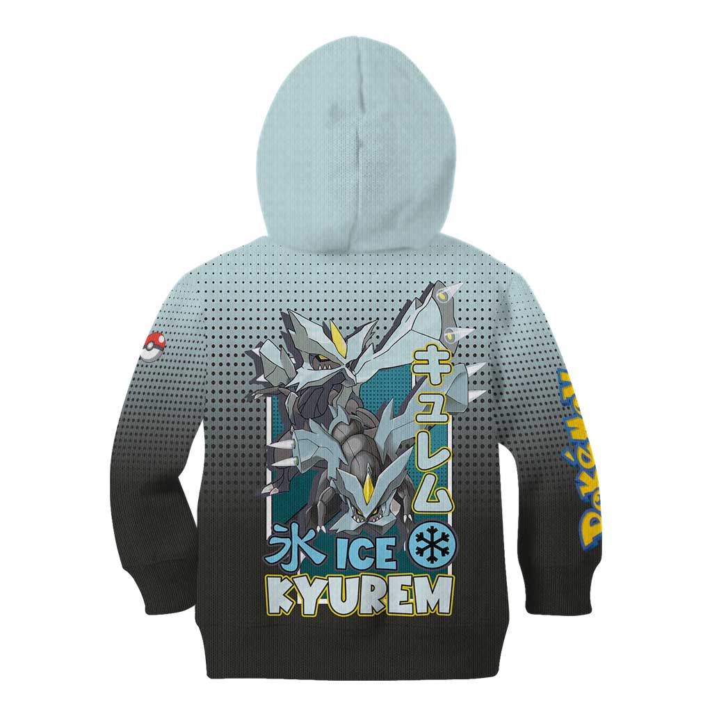 Kyurem from Poké Kid Hoodie with Ice Type Ability and Powerful Battle Pose Design - The Mazicc