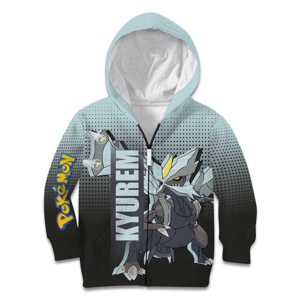 Kyurem from Poké Kid Hoodie with Ice Type Ability and Powerful Battle Pose Design - The Mazicc