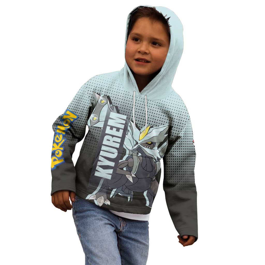 Kyurem from Poké Kid Hoodie with Ice Type Ability and Powerful Battle Pose Design - The Mazicc