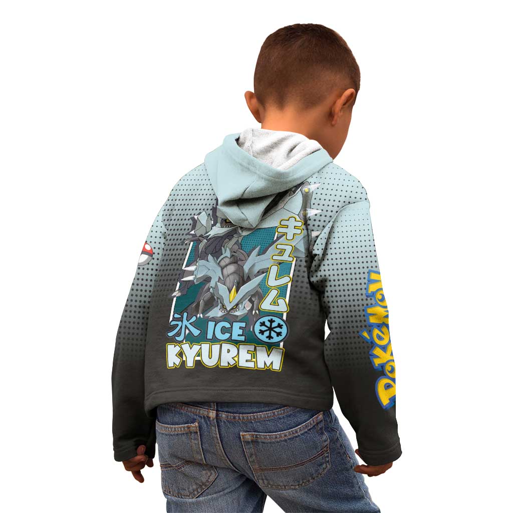 Kyurem from Poké Kid Hoodie with Ice Type Ability and Powerful Battle Pose Design - The Mazicc