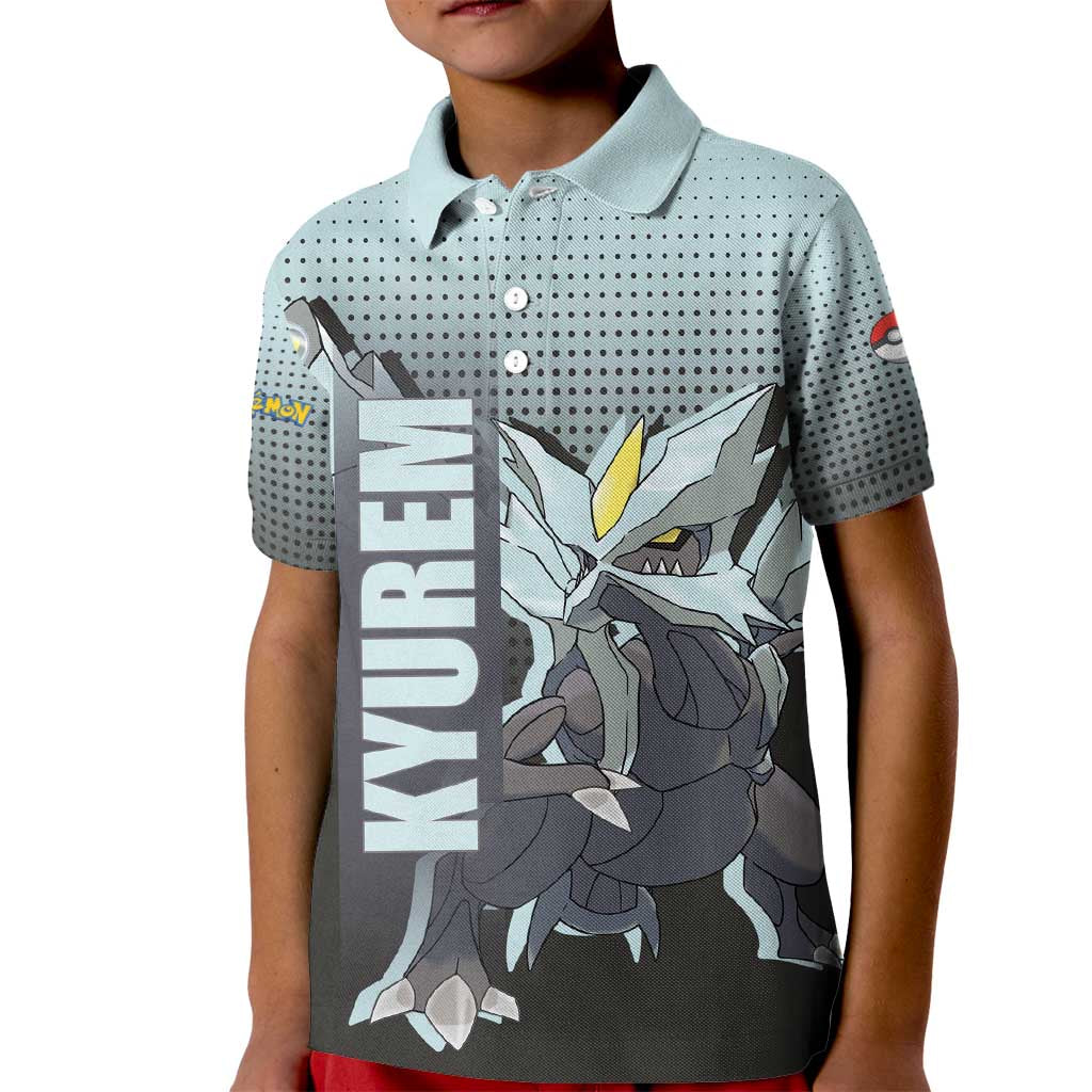 Kyurem from Poké Kid Polo Shirt with Ice Type Ability and Powerful Battle Pose Design - The Mazicc