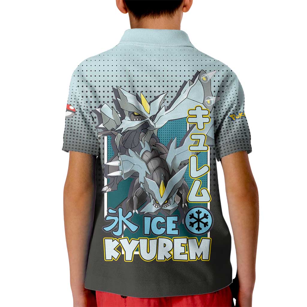 Kyurem from Poké Kid Polo Shirt with Ice Type Ability and Powerful Battle Pose Design - The Mazicc
