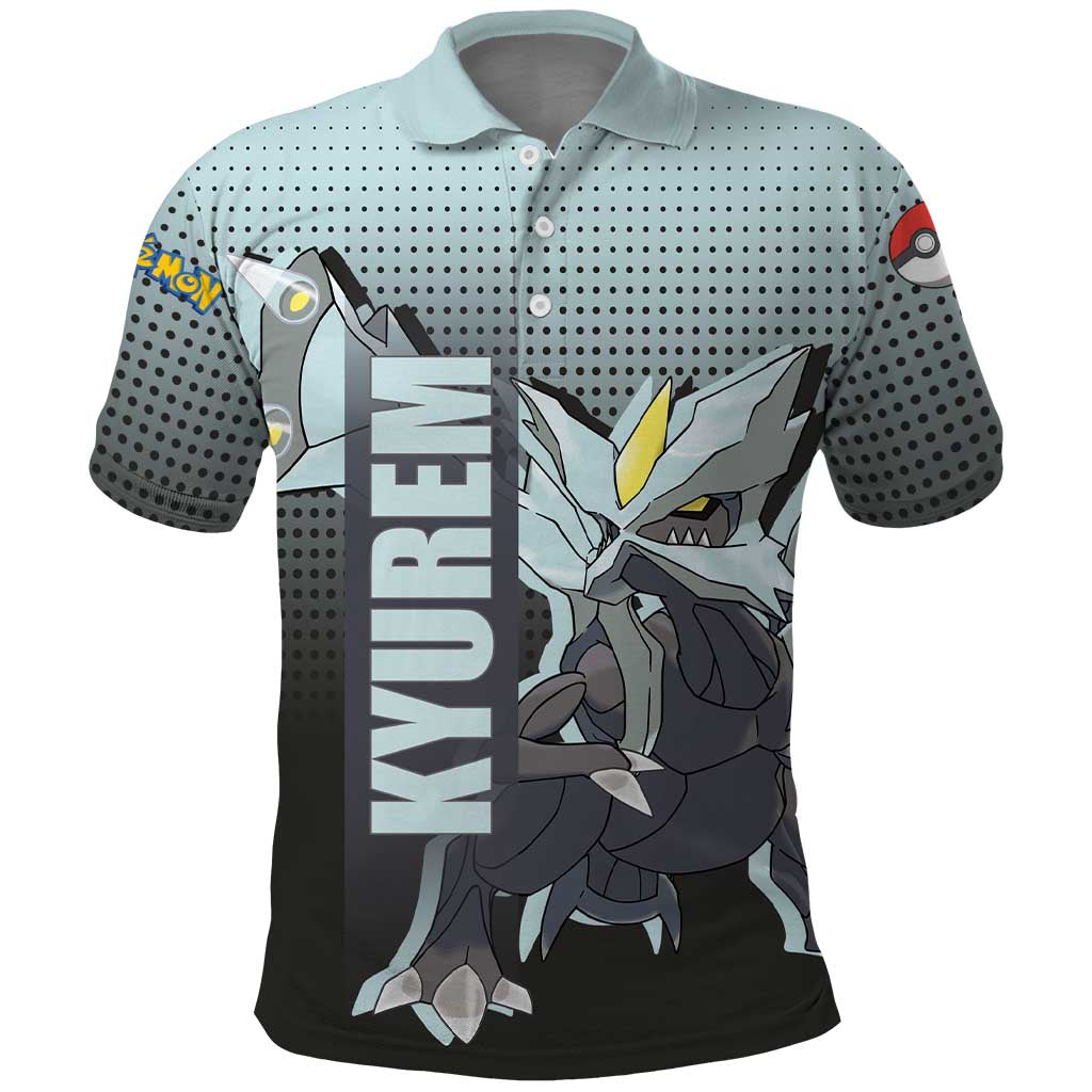 Kyurem from Poké Polo Shirt with Ice Type Ability and Powerful Battle Pose Design - The Mazicc