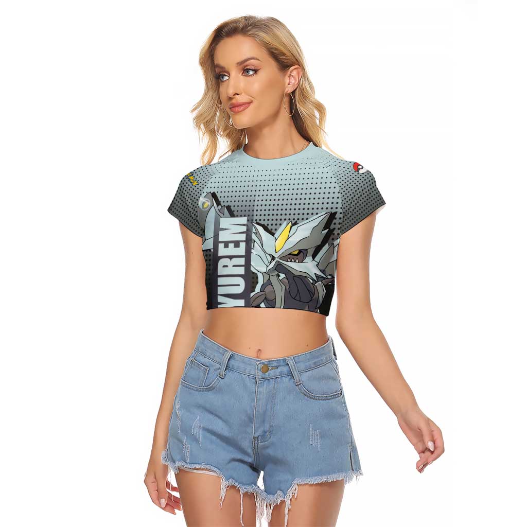 Kyurem from Poké Raglan Cropped T Shirt with Ice Type Ability and Powerful Battle Pose Design - The Mazicc