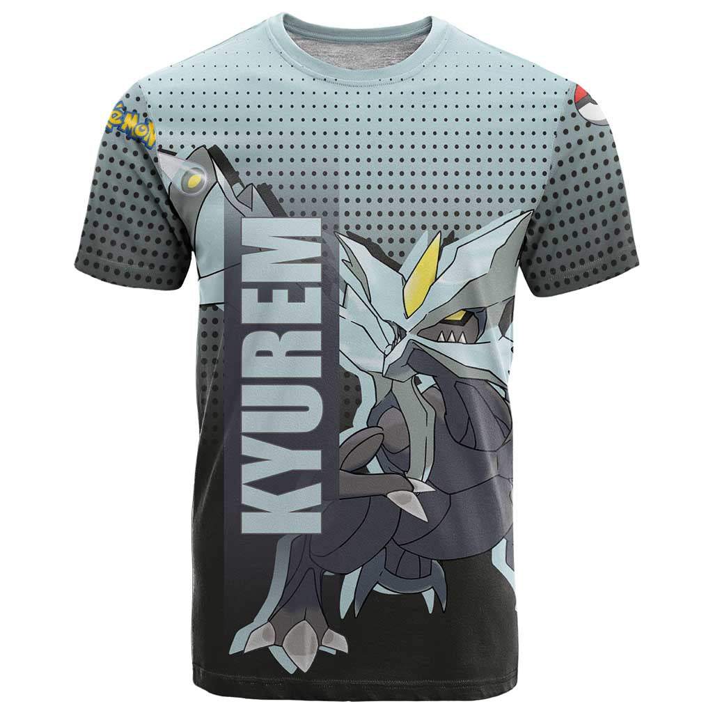 Kyurem from Poké T Shirt with Ice Type Ability and Powerful Battle Pose Design - The Mazicc