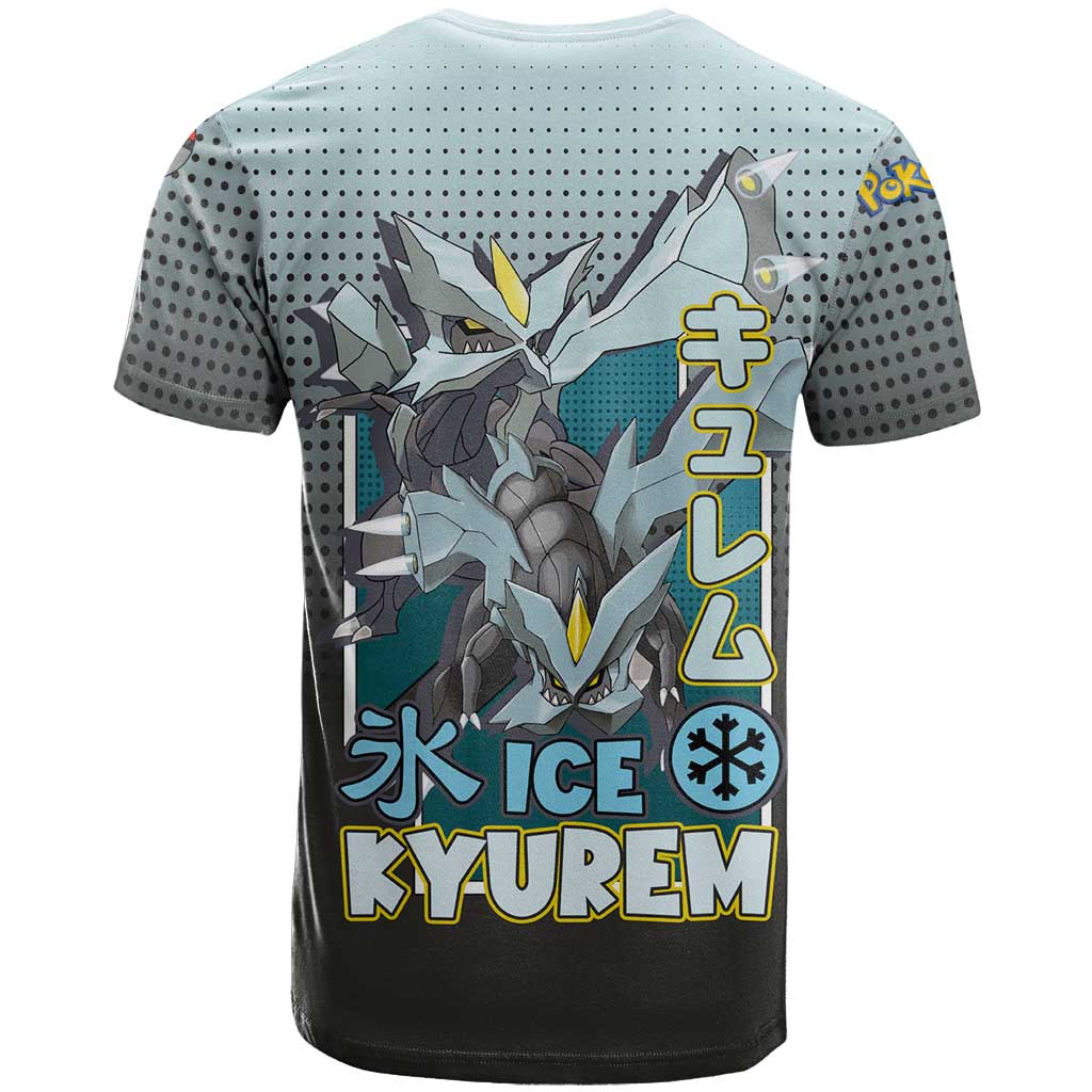 Kyurem from Poké T Shirt with Ice Type Ability and Powerful Battle Pose Design - The Mazicc