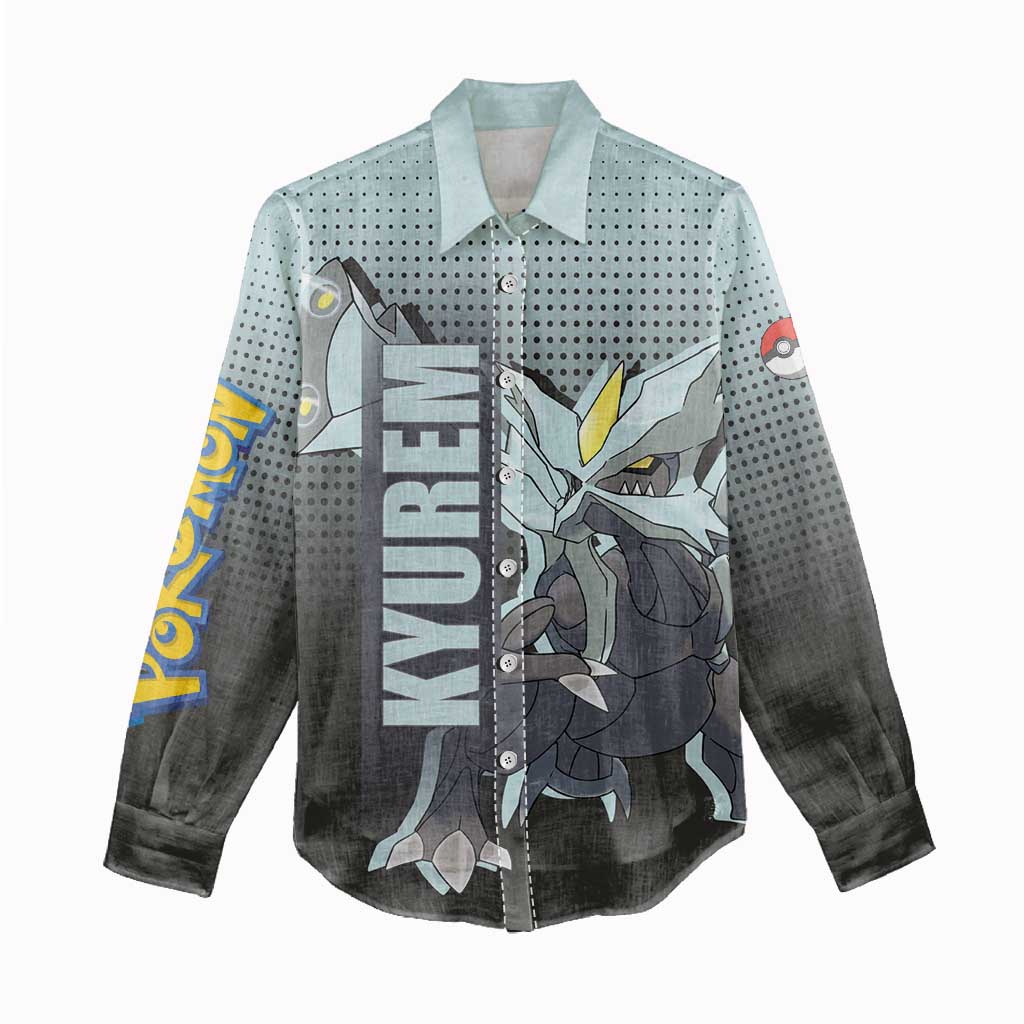 Kyurem from Poké Women Casual Shirt with Ice Type Ability and Powerful Battle Pose Design - The Mazicc