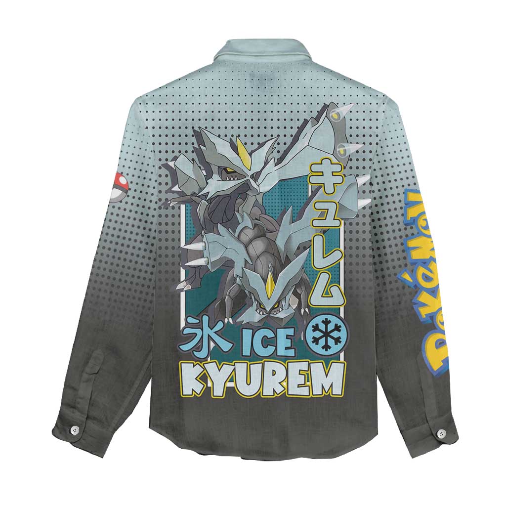 Kyurem from Poké Women Casual Shirt with Ice Type Ability and Powerful Battle Pose Design - The Mazicc