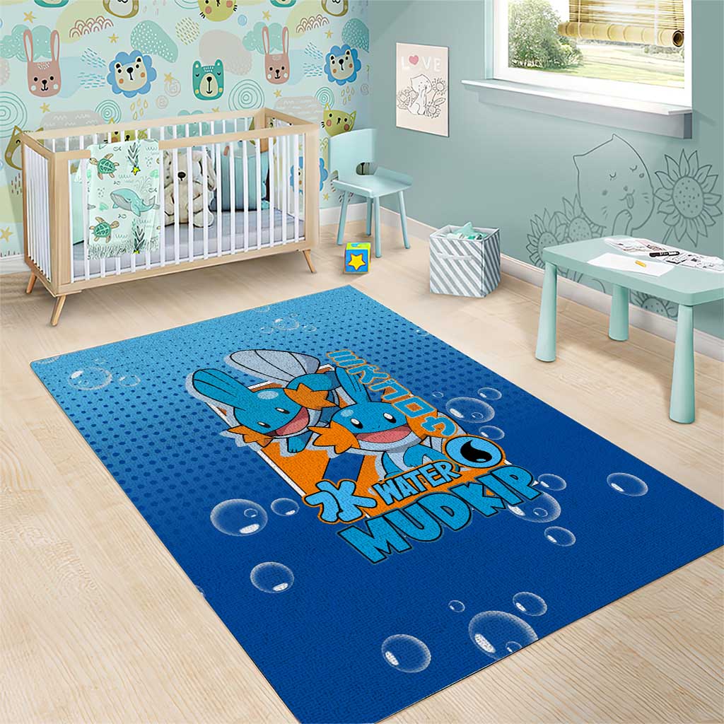 Mudkip from Poké Area Rug with Water Type Ability and Playful Pose Design - The Mazicc