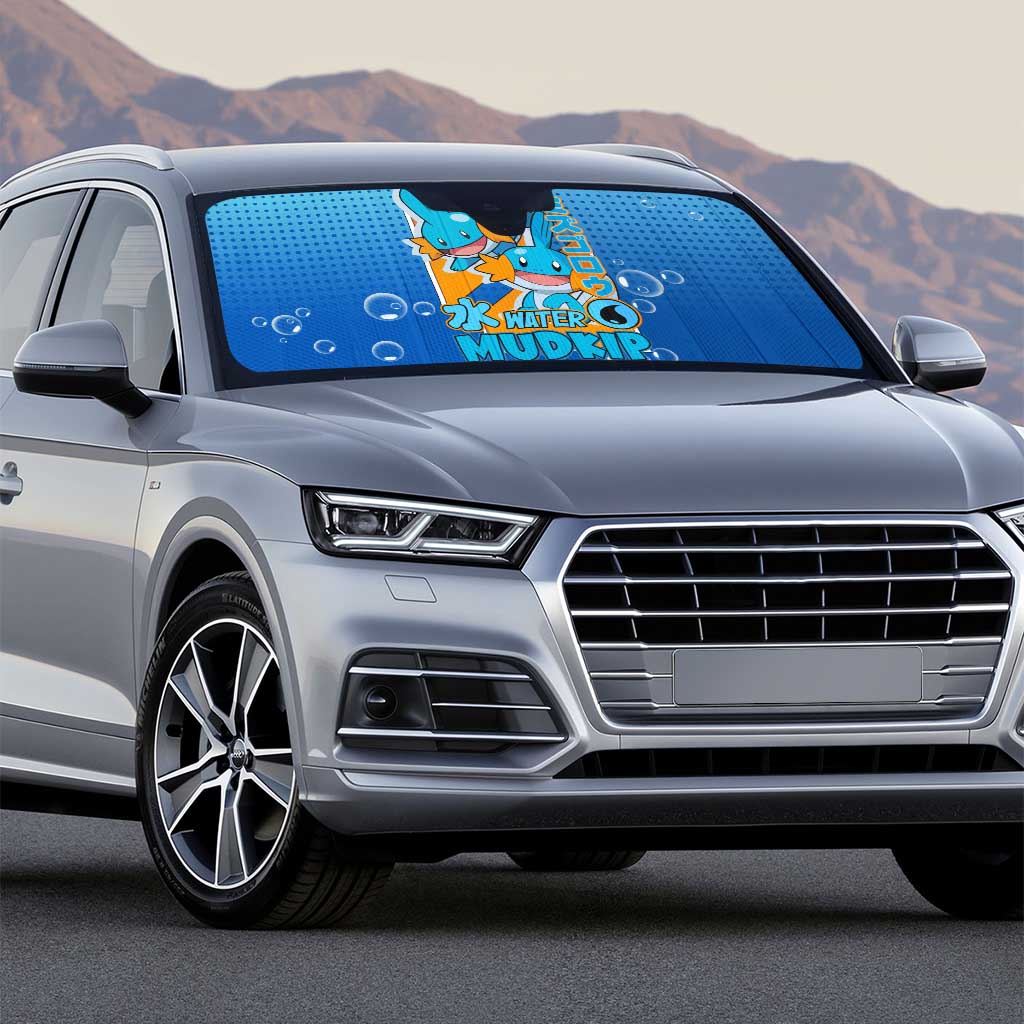 Mudkip from Poké Auto Sun Shade with Water Type Ability and Playful Pose Design - The Mazicc