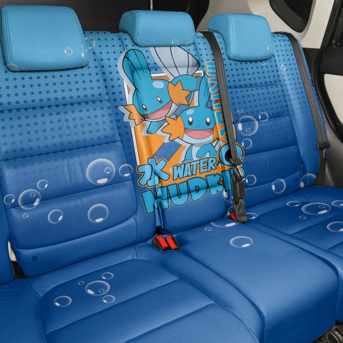Mudkip from Poké Back Car Seat Cover with Water Type Ability and Playful Pose Design - The Mazicc