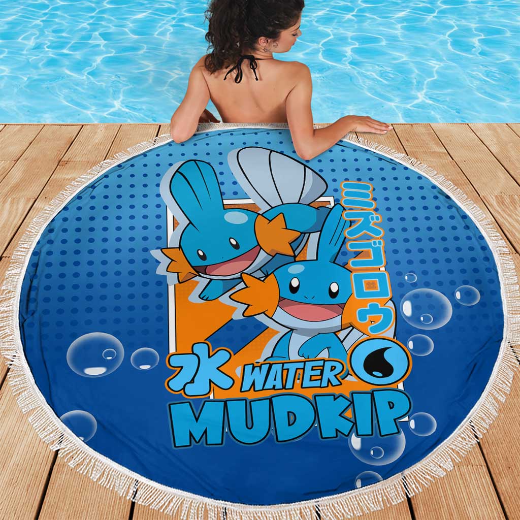 Mudkip from Poké Beach Blanket with Water Type Ability and Playful Pose Design - The Mazicc