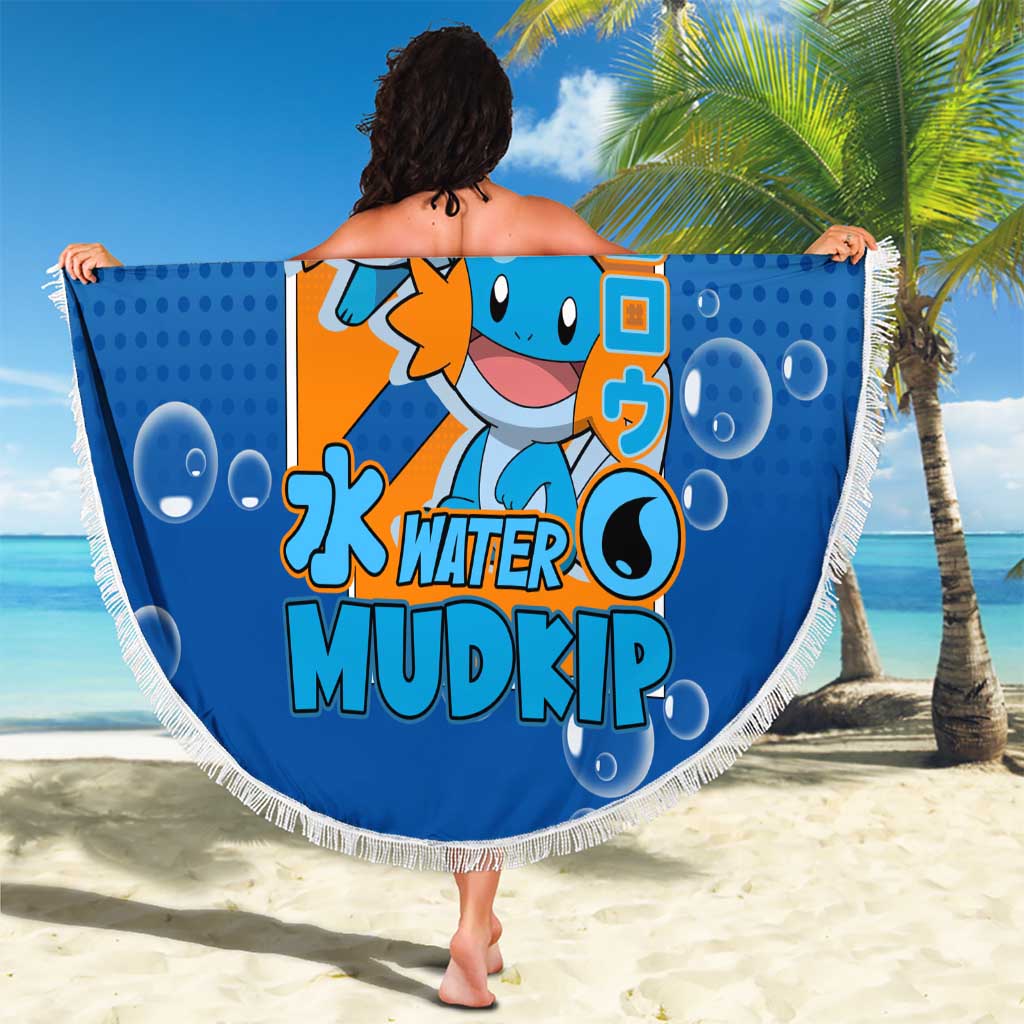 Mudkip from Poké Beach Blanket with Water Type Ability and Playful Pose Design - The Mazicc