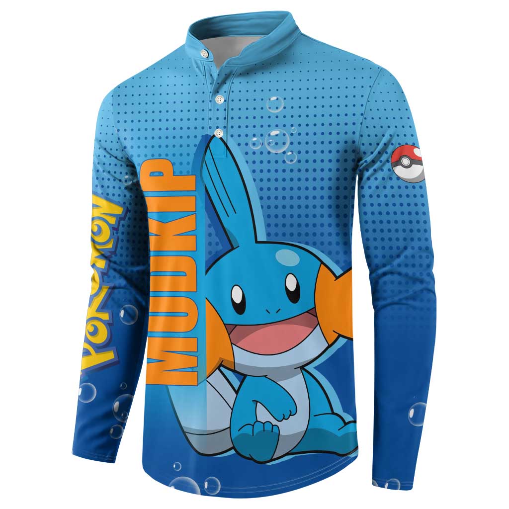 Mudkip from Poké Button Sweatshirt with Water Type Ability and Playful Pose Design - The Mazicc