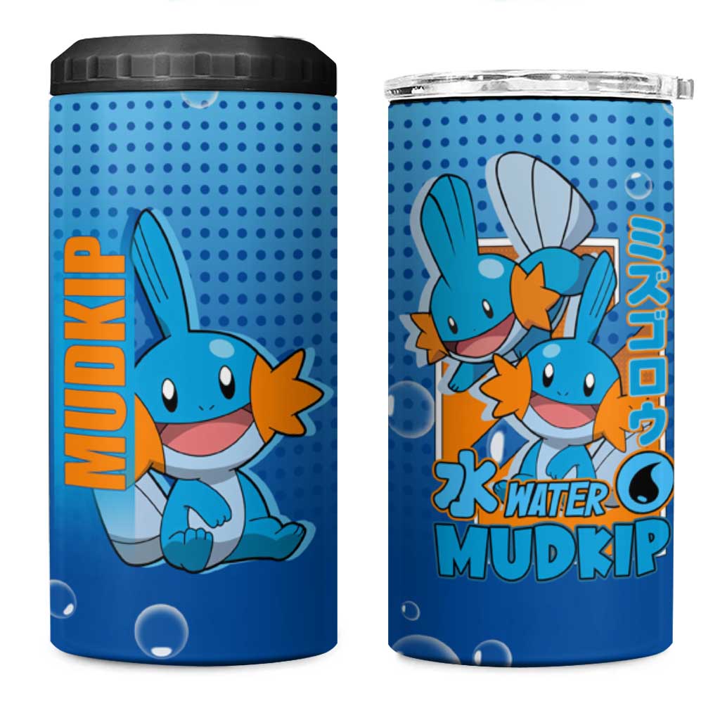 Mudkip from Poké 4 in 1 Can Cooler Tumbler with Water Type Ability and Playful Pose Design - The Mazicc