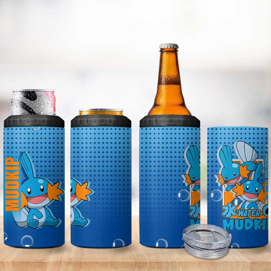 Mudkip from Poké 4 in 1 Can Cooler Tumbler with Water Type Ability and Playful Pose Design - The Mazicc