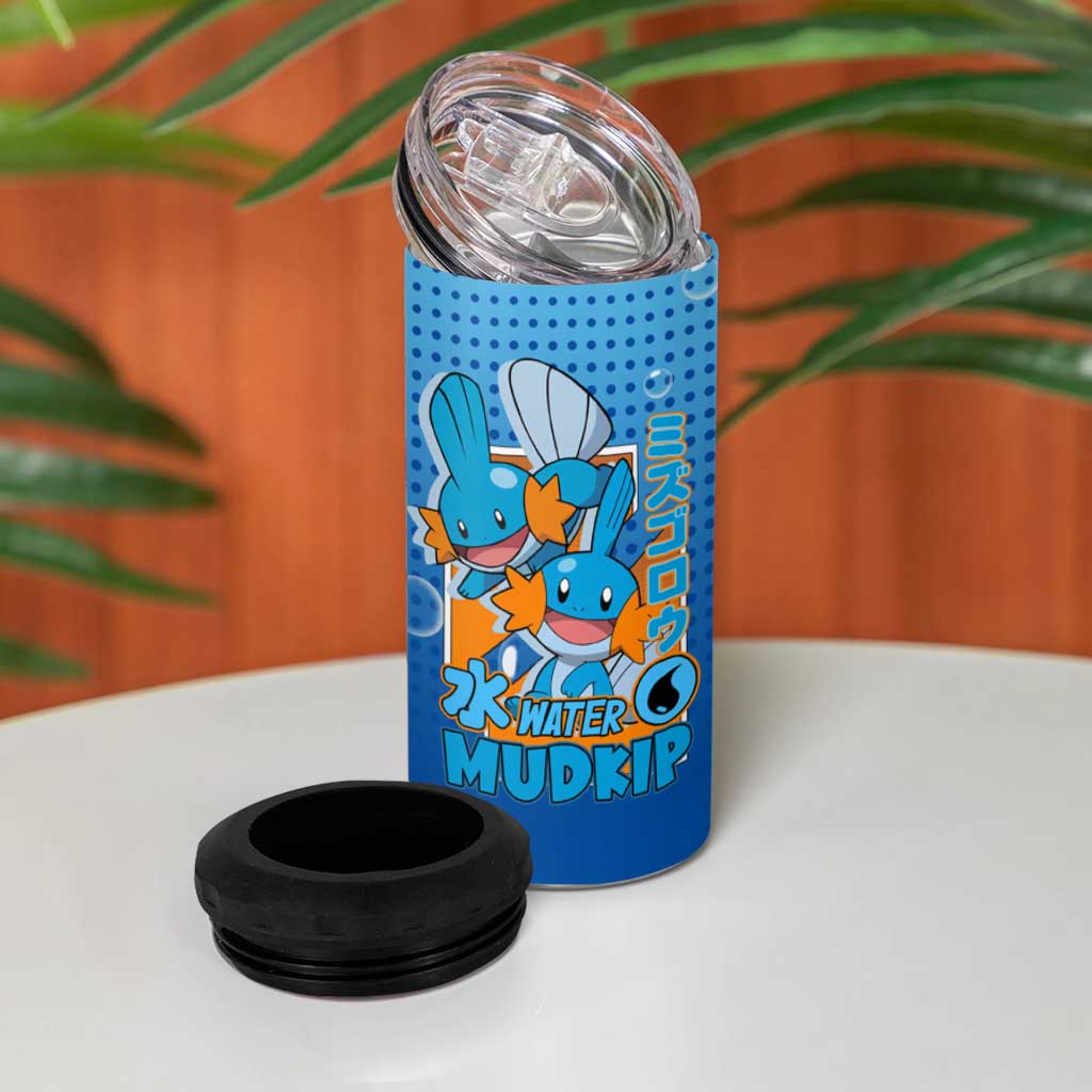 Mudkip from Poké 4 in 1 Can Cooler Tumbler with Water Type Ability and Playful Pose Design - The Mazicc