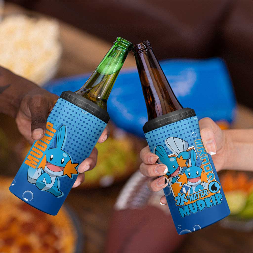 Mudkip from Poké 4 in 1 Can Cooler Tumbler with Water Type Ability and Playful Pose Design - The Mazicc