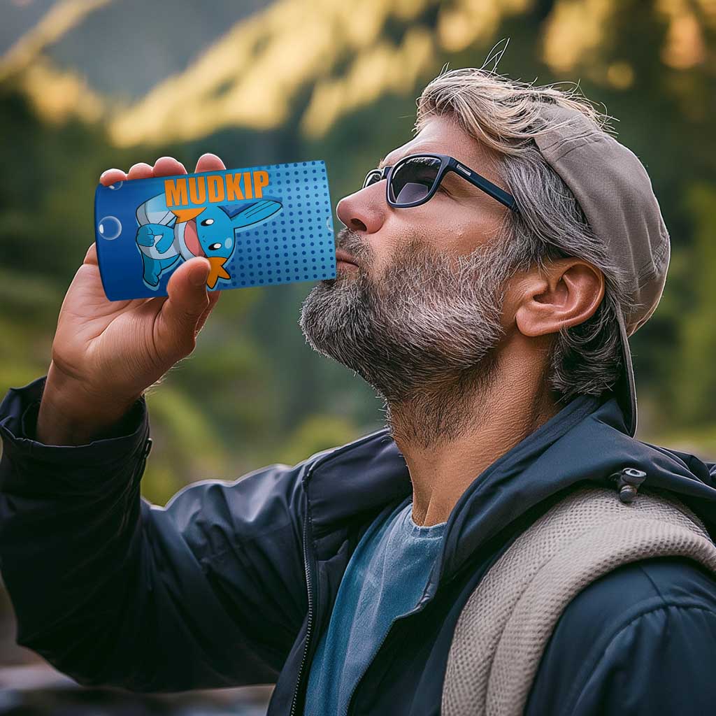 Mudkip from Poké 4 in 1 Can Cooler Tumbler with Water Type Ability and Playful Pose Design - The Mazicc
