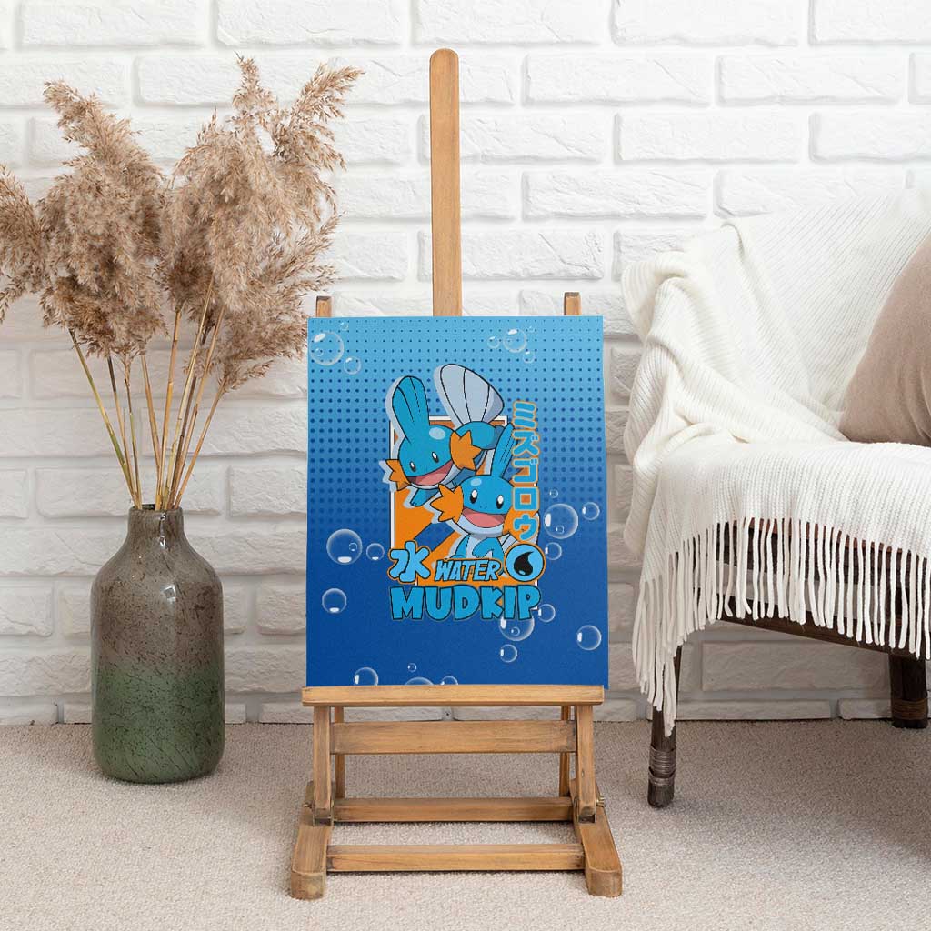 Mudkip from Poké Canvas Wall Art with Water Type Ability and Playful Pose Design - The Mazicc