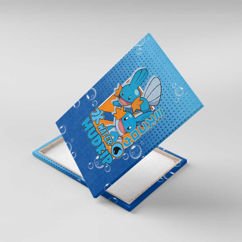 Mudkip from Poké Canvas Wall Art with Water Type Ability and Playful Pose Design - The Mazicc