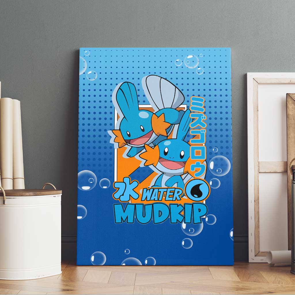 Mudkip from Poké Canvas Wall Art with Water Type Ability and Playful Pose Design - The Mazicc