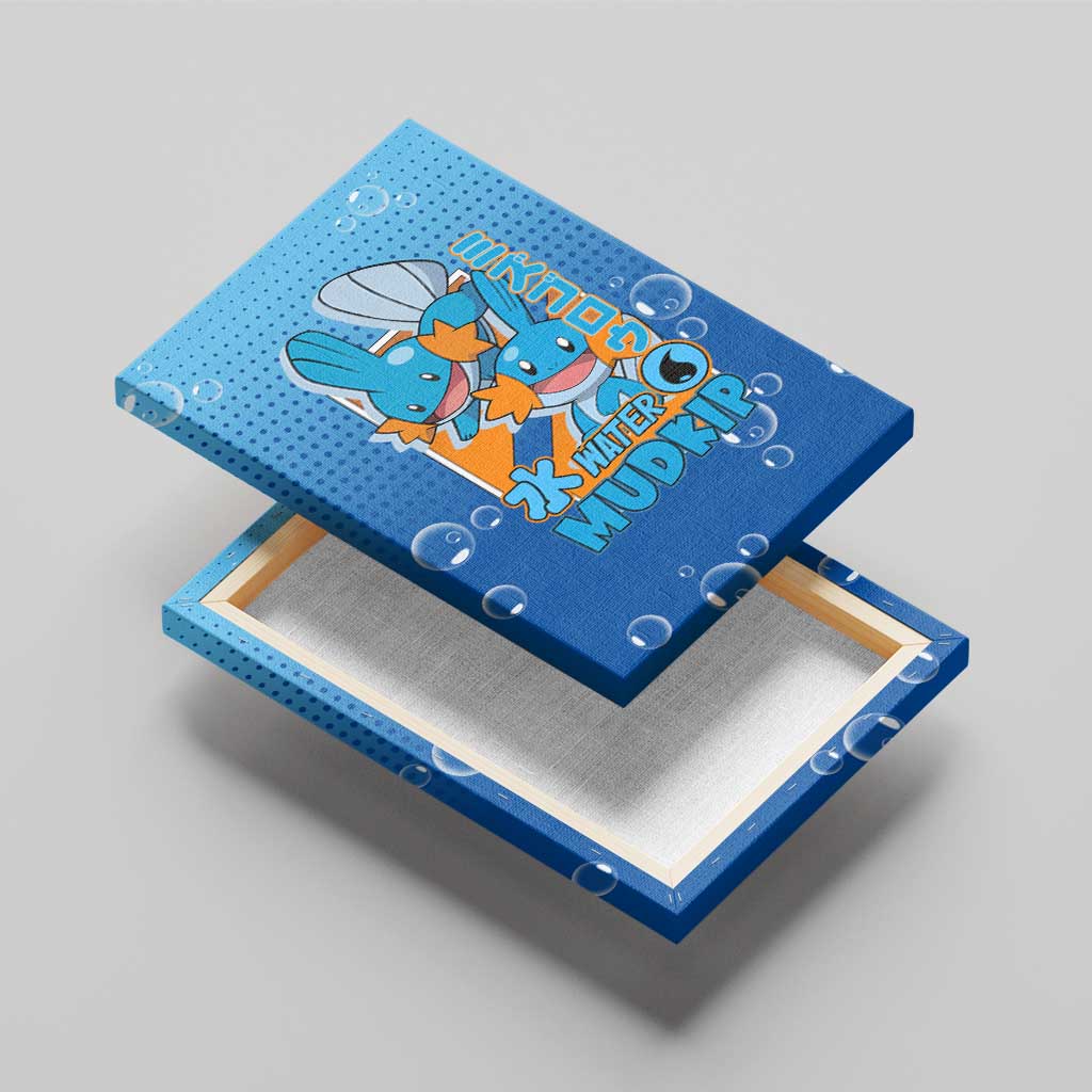 Mudkip from Poké Canvas Wall Art with Water Type Ability and Playful Pose Design - The Mazicc
