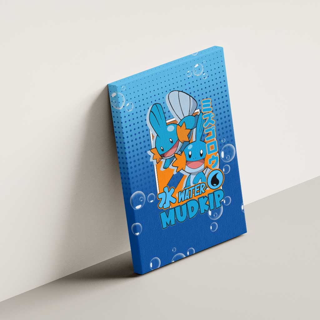 Mudkip from Poké Canvas Wall Art with Water Type Ability and Playful Pose Design - The Mazicc